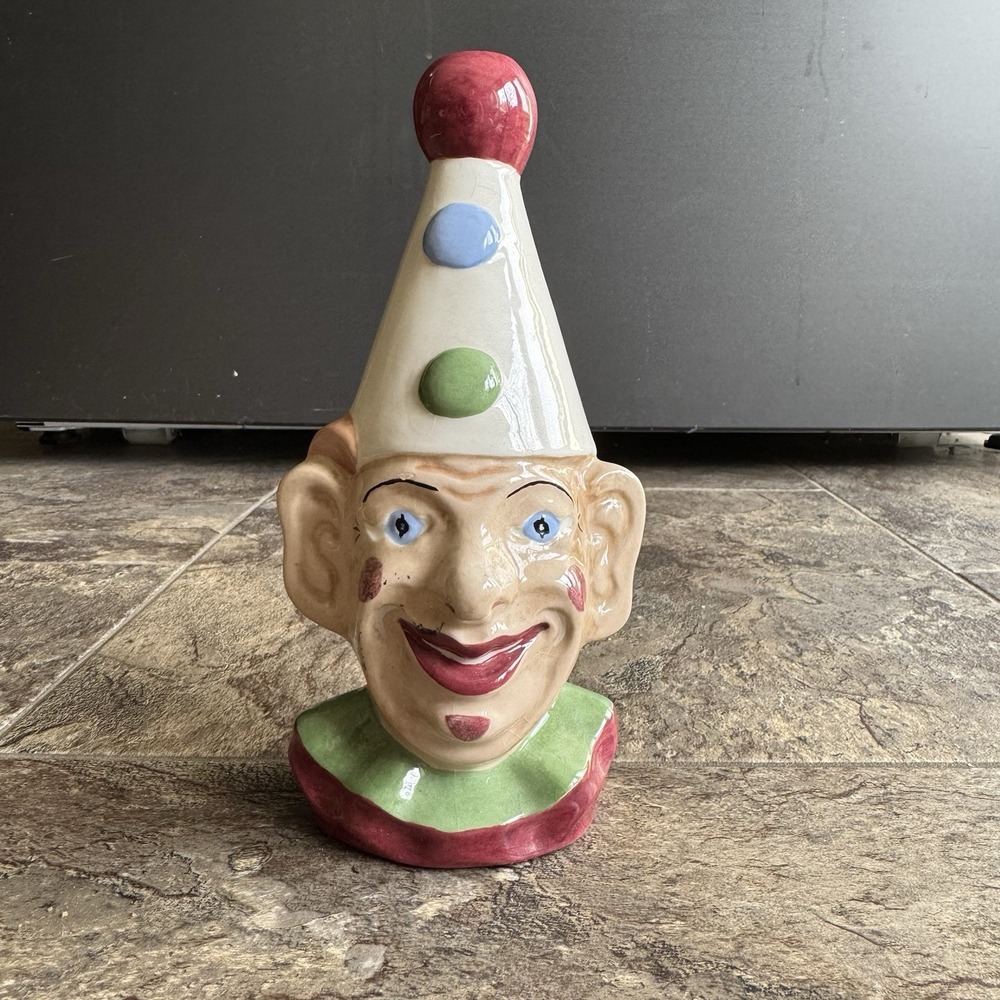 Unique Vintage Ceramic Clown Head - Colorful Mid-Century Figural Clown‎ Bust